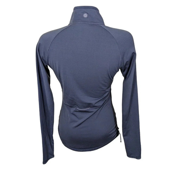 Athleta Womens Small Alacrity Half Zip Pullover Flint Gray Atheltic Top Running - Picture 5 of 7